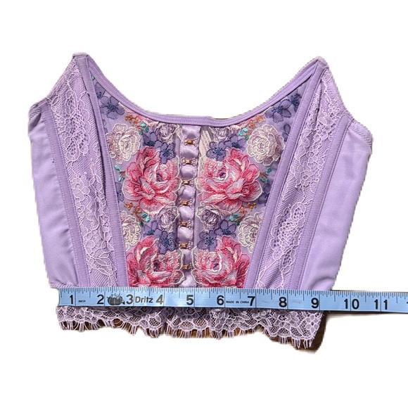 Victoria's Secret Dream Angel Lavender Floral Lace Bustier Sz Small EUC - Picture 15 of 16